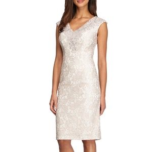 Alex Evenings Sequin Lace High-low Cocktail Dress In Wedgewood